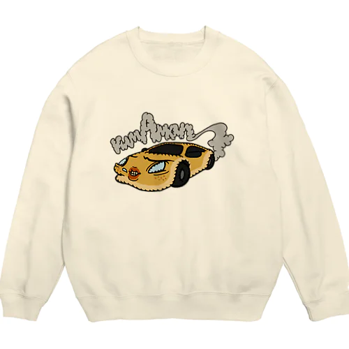 燃費悪すぎ唾飛ばしマイカー Crew Neck Sweatshirt