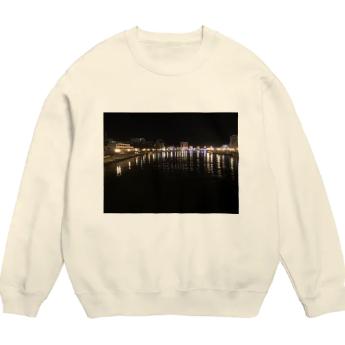 202006072031000　深夜の釧路川 Crew Neck Sweatshirt