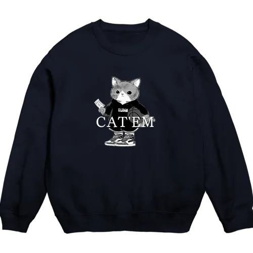 BASKE CAT 'Shadow'　スニーカーを履いた猫のブランド Crew Neck Sweatshirt