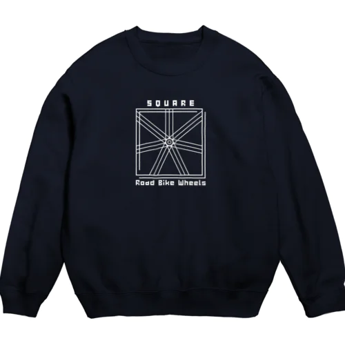 ロードレース・自転車　四角いホイール Crew Neck Sweatshirt