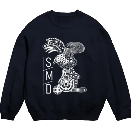 メカリーゼントうさぎ 白 Crew Neck Sweatshirt