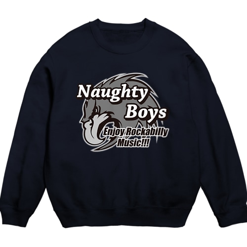 Naughty Boys モノクロキャラ Crew Neck Sweatshirt
