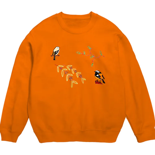 ウメモドキ×ジョビ男＆コムラサキ＆ジョビ子 Crew Neck Sweatshirt