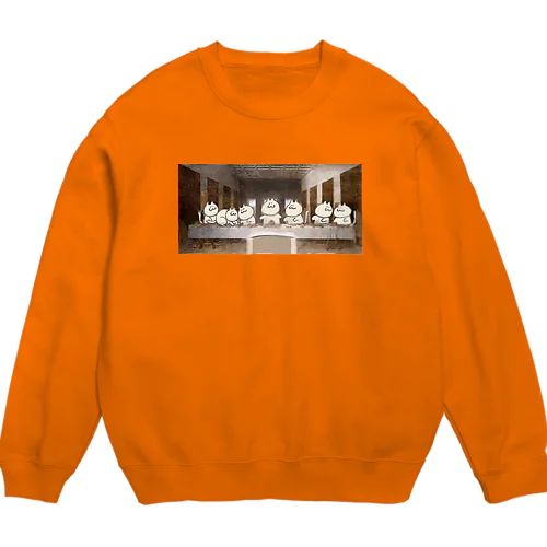 最後の晩にゃん Crew Neck Sweatshirt