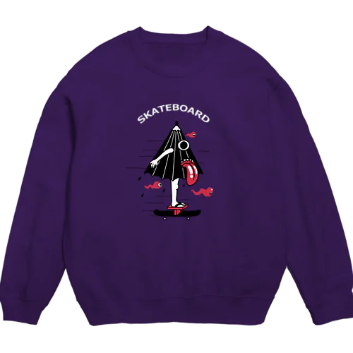 スケボーを楽しむ唐傘お化け Crew Neck Sweatshirt