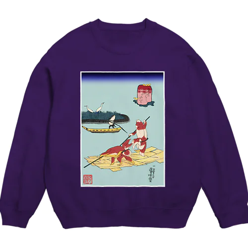 金魚づくし いかだのり Crew Neck Sweatshirt