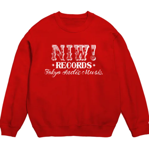 Niw! handwriting White Crew Neck Sweatshirt