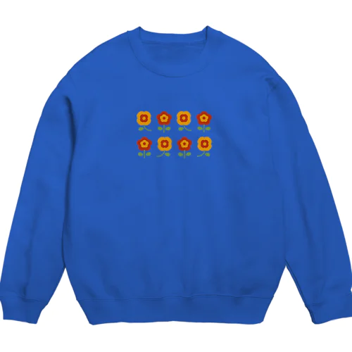 レトロ フラワー アカ Crew Neck Sweatshirt