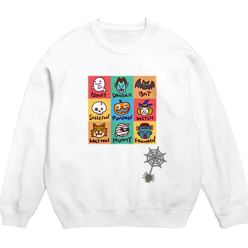 ゆるハロウィン (蜘蛛付き) Crew Neck Sweatshirt