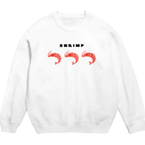 ニコニコなエビ3尾 Crew Neck Sweatshirt