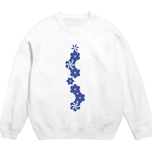 麻の葉NAVY Crew Neck Sweatshirt