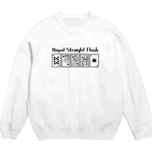 Royal Straight Flush (ホワイト) Crew Neck Sweatshirt