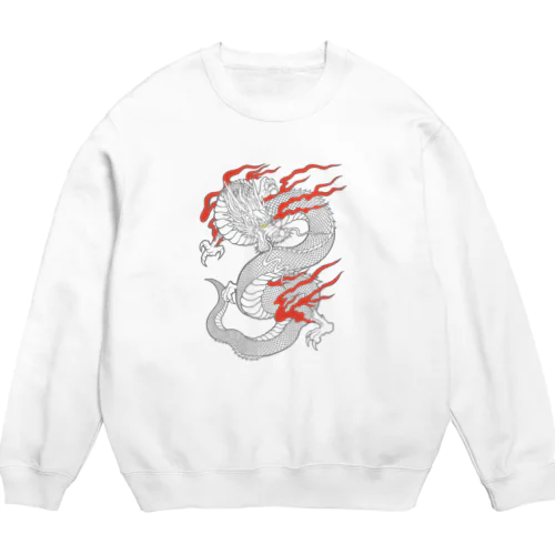 白龍 (線画) Crew Neck Sweatshirt