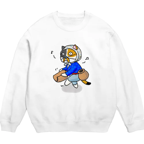 どじょうすくいにゃんこ Crew Neck Sweatshirt