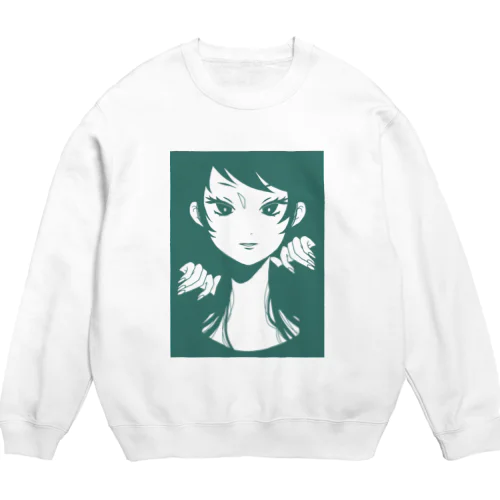 つり目の女の子 Crew Neck Sweatshirt