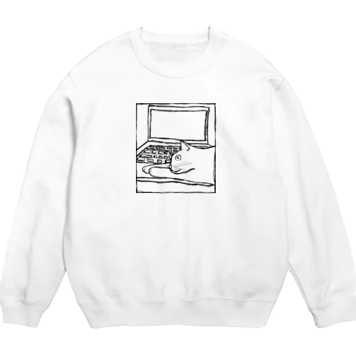 猫の手貸します。（ほぼ線画） Crew Neck Sweatshirt