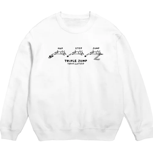 陸上競技　ネコの三段跳び Crew Neck Sweatshirt