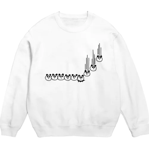 順番に落ちてくるパンダ Crew Neck Sweatshirt