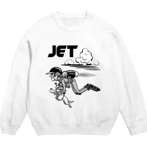 happy dog -JET- (black ink) Crew Neck Sweatshirt