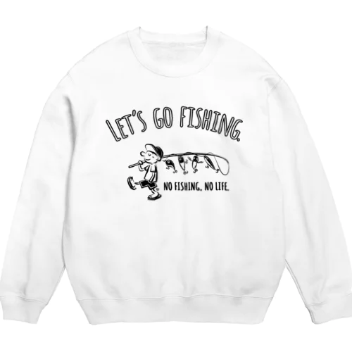 レッツゴーフィッシング ルアーと少年 Crew Neck Sweatshirt