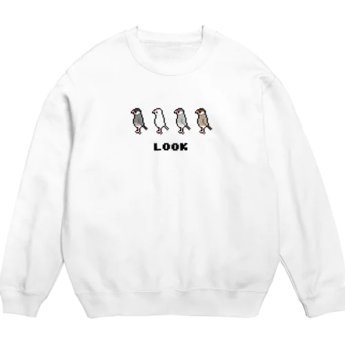 LOOK！LOOK！文鳥 Crew Neck Sweatshirt