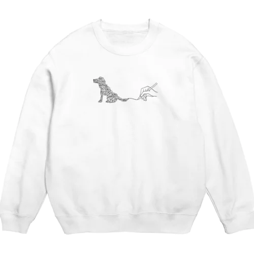 ペンで描いた犬の服 スウェット Crew Neck Sweatshirt