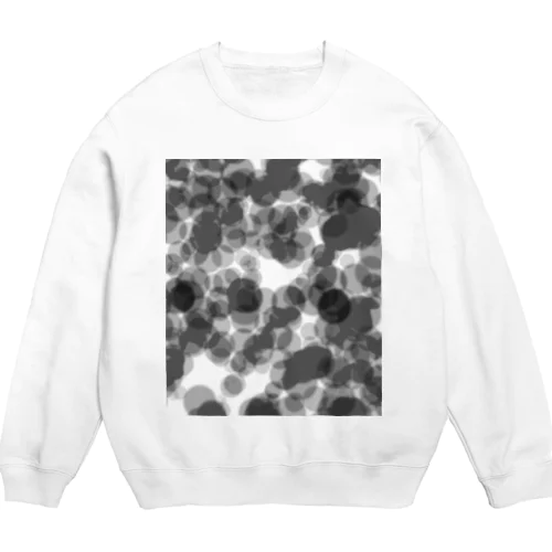 水玉　白黒 Crew Neck Sweatshirt