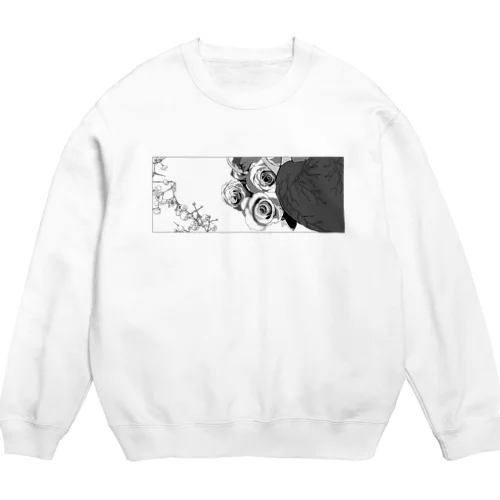 心臓と花 Crew Neck Sweatshirt