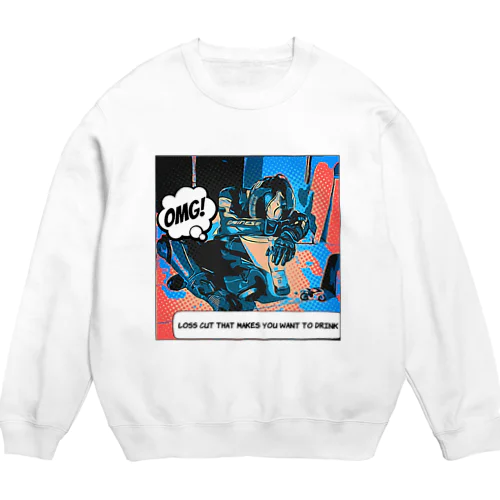 やけ酒したくなる損切り Crew Neck Sweatshirt