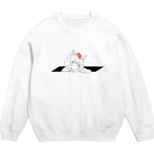 ひょっこりきつねさん Crew Neck Sweatshirt