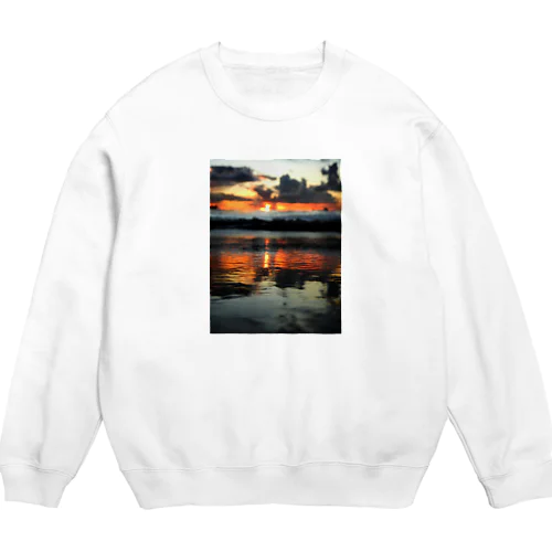 波打ち際の鏡 Crew Neck Sweatshirt