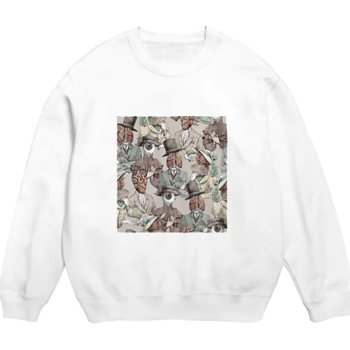 臓器の観客総柄GY Crew Neck Sweatshirt