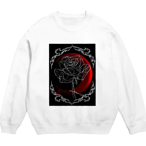 Moon-rose_red Crew Neck Sweatshirt