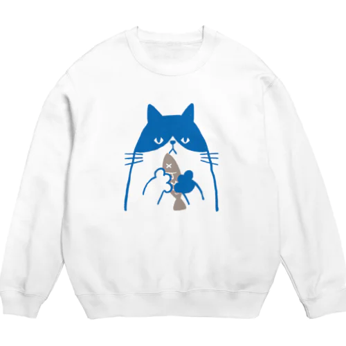 ねこ と さかな Crew Neck Sweatshirt