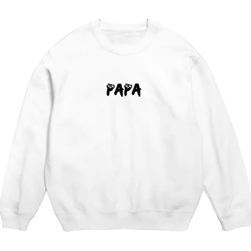 家族ペアくりくりおめめパステル丸 PAPA Crew Neck Sweatshirt