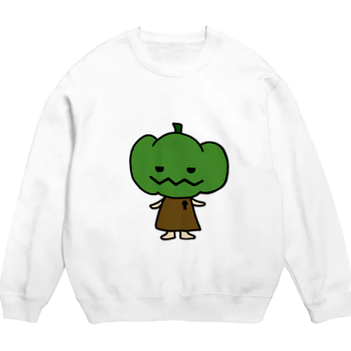 半目ゆるかぼちゃ Crew Neck Sweatshirt