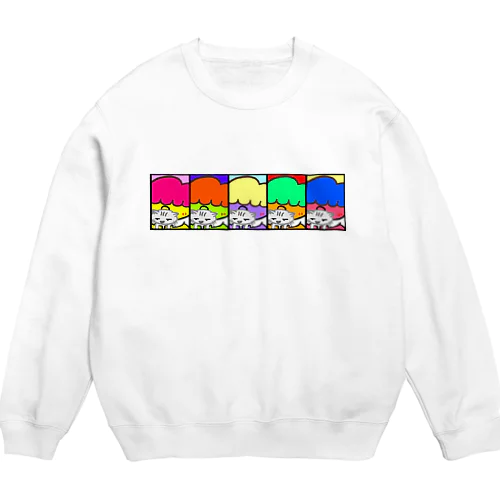 猫を吸う。 Crew Neck Sweatshirt