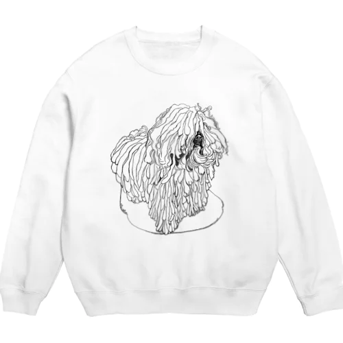 かしこいプーリー犬　3さい、立ちました。puli illustration  Crew Neck Sweatshirt