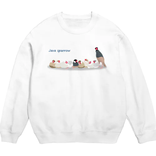 文鳥いろいろ Crew Neck Sweatshirt