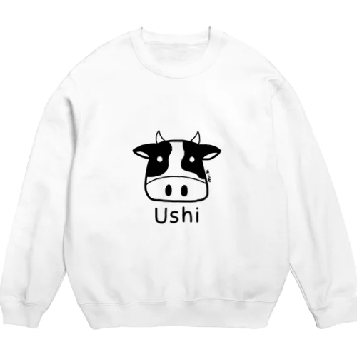 Ushi (牛) 黒デザイン Crew Neck Sweatshirt