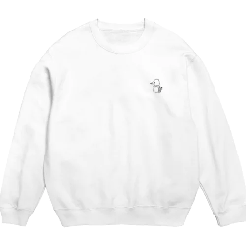 烏とサボテン　黒線 Crew Neck Sweatshirt