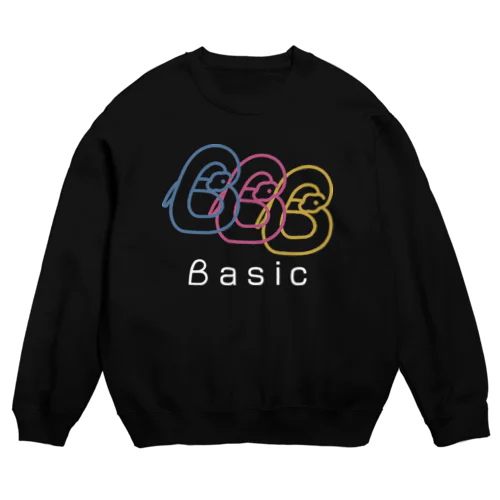 Baisc ３色ロゴ Crew Neck Sweatshirt