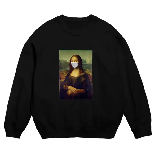 モナリザさんもコロナ対策 Crew Neck Sweatshirt