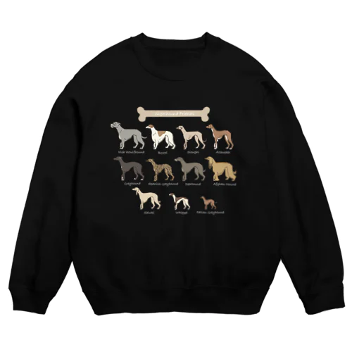 Sighthound Friends(濃色推奨) Crew Neck Sweatshirt