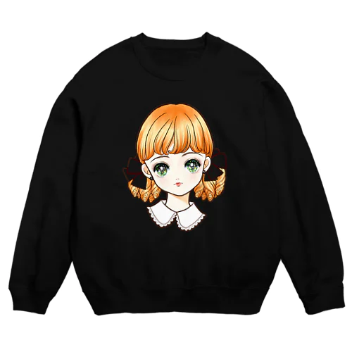 カラフルリボンの女の子 Crew Neck Sweatshirt