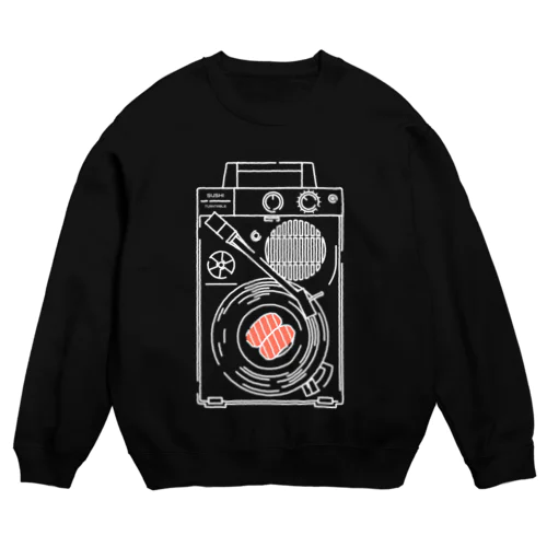 レコードプレーヤーで廻る鮨 Crew Neck Sweatshirt