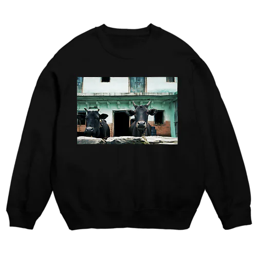 インドの牛 Crew Neck Sweatshirt