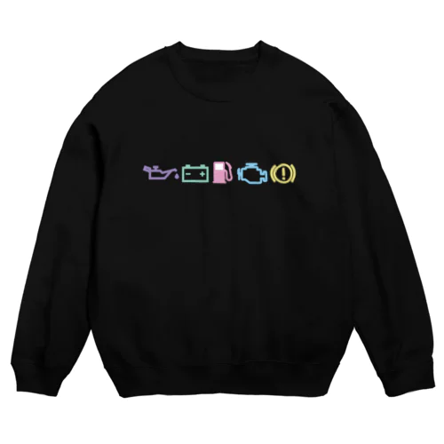 車の警報灯 Crew Neck Sweatshirt