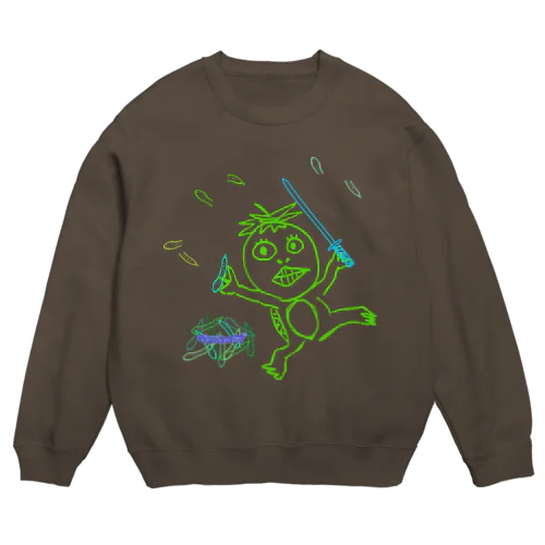 居合斬り河童１ Crew Neck Sweatshirt