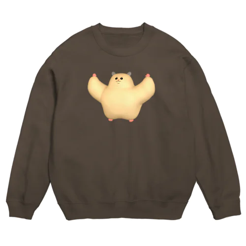 ムキムキのハムちゃん（3D） Crew Neck Sweatshirt